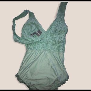 Brand new lace teal Aerie bodysuit